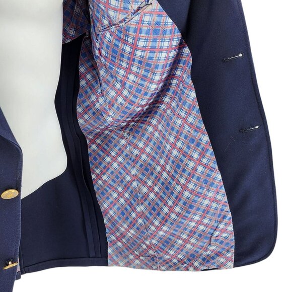 Vintage Johnny Carson Tailored For Joslins Navy Blue Sport Coat Blazer Mens 42 - Picture 3 of 13